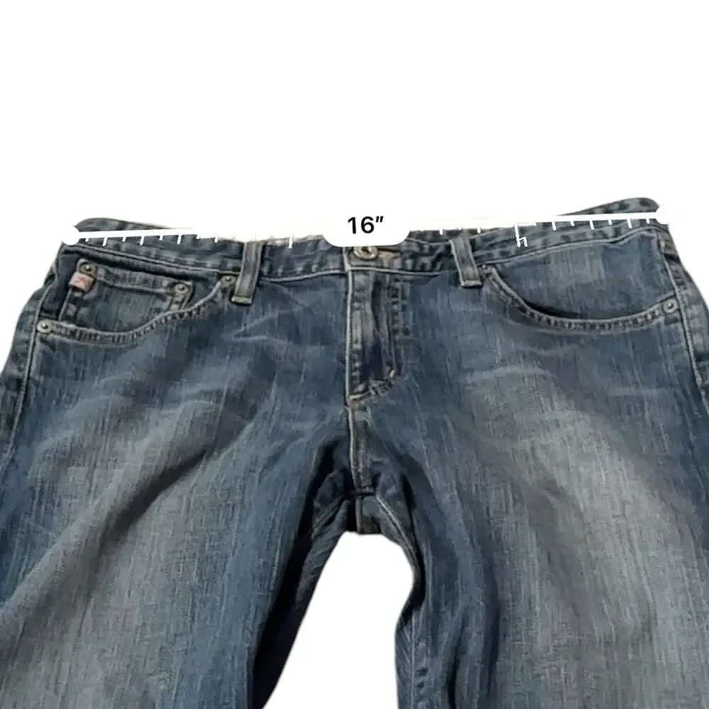 Big Star‎ Alexis Mid Rise Medium Washed Rolled Hem Bermuda Shorts Sz 31